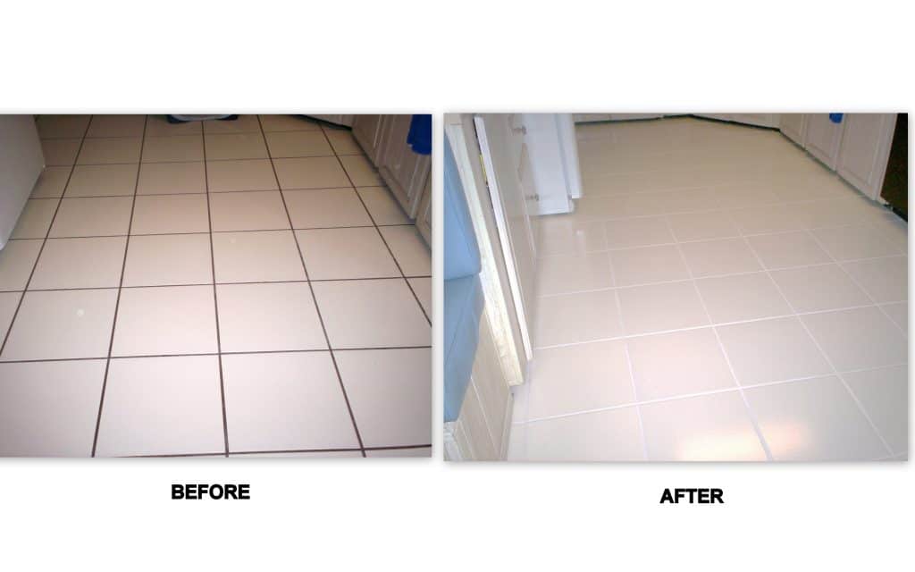 before and after tile cleaning