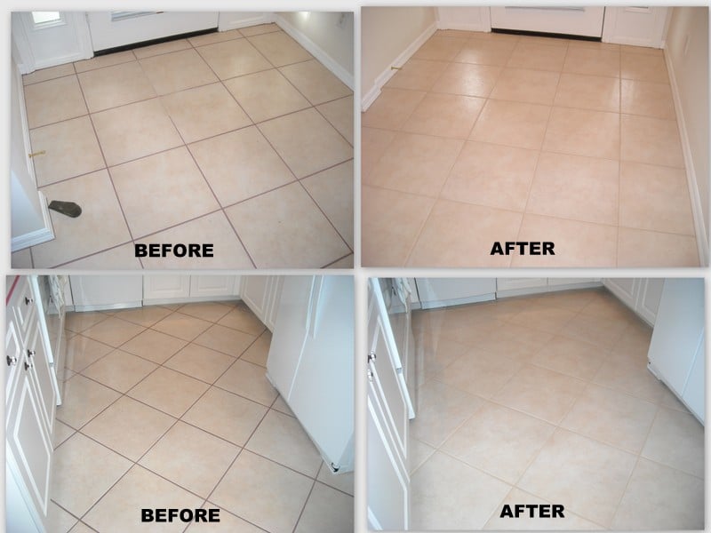 tile cleaning before and after