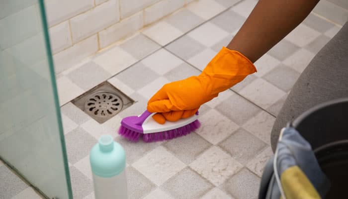cleaning tile floors