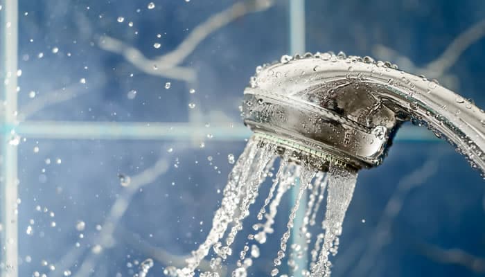 water on shower grout