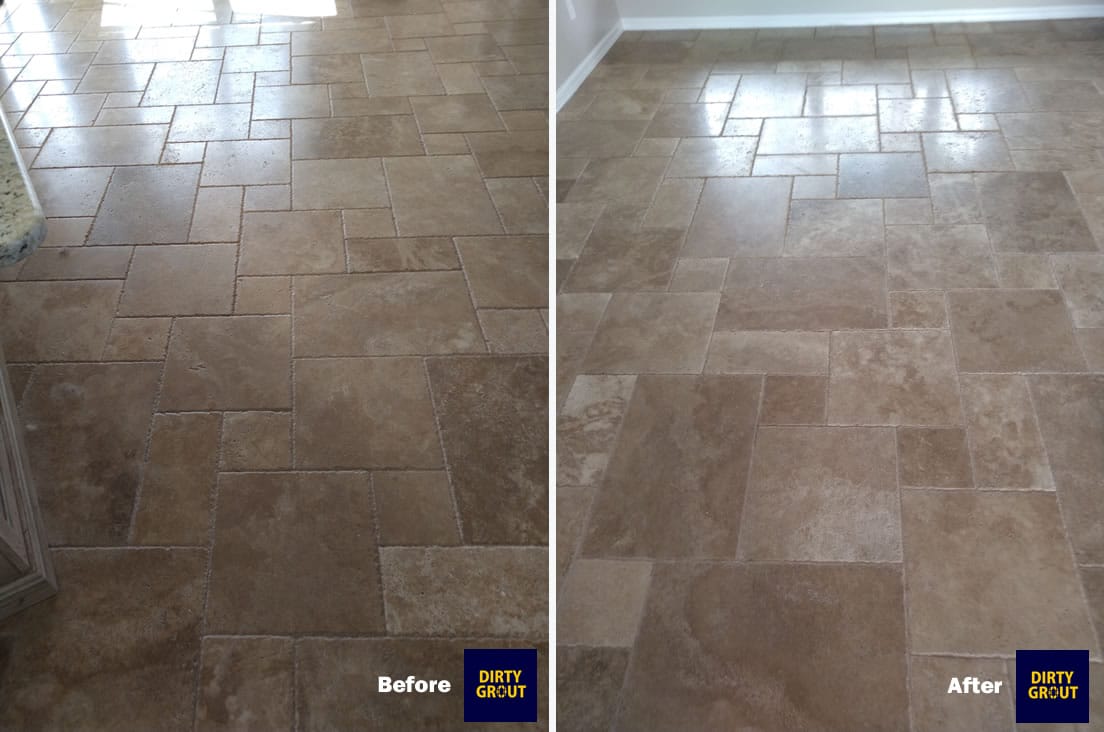 Tile Cleaning before and after in Fort Myers Home